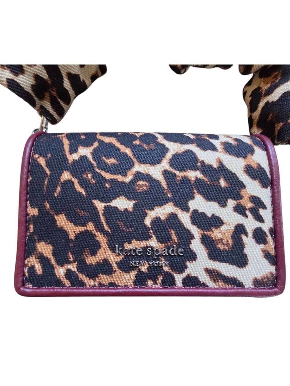 Kate Spade Natasha Leopard Scrunch Strap Mini Bag KM399 - Picture 8 of 11